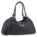 GUCCI Abbey Shoulder Bag Leather Black Gold 189835 Auth ki6992M-1