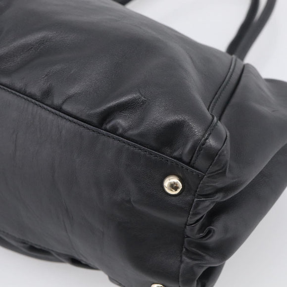 GUCCI Abbey Shoulder Bag Leather Black Gold 189835 Auth ki6992M