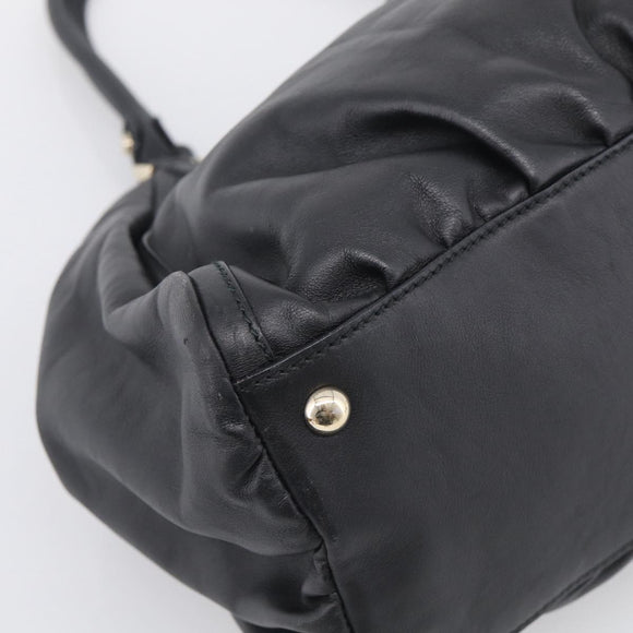 GUCCI Abbey Shoulder Bag Leather Black Gold 189835 Auth ki6992M
