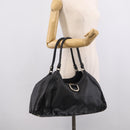 GUCCI Abbey Shoulder Bag Leather Black Gold 189835 Auth ki6992M-22