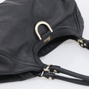 GUCCI Abbey Shoulder Bag Leather Black Gold 189835 Auth ki6992M-6