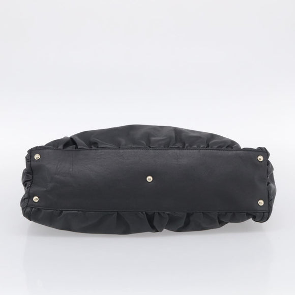 GUCCI Abbey Shoulder Bag Leather Black Gold 189835 Auth ki6992M
