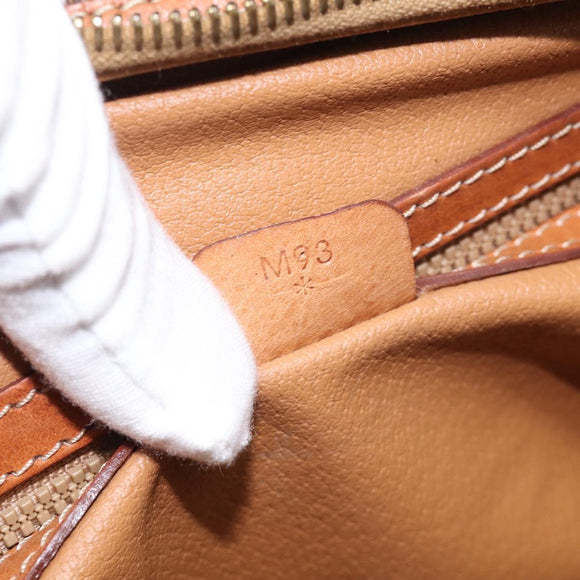 CELINE Macadam Canvas Hand Bag PVC Leather Brown Gold Auth ki6995A