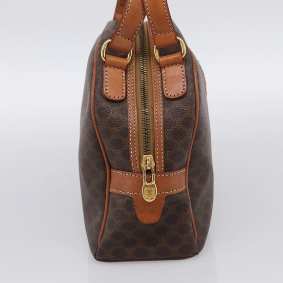 CELINE Macadam Canvas Hand Bag PVC Leather Brown Gold Auth ki6995A
