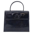 Cartier Turn Lock Hand Bag Patent Leather Black Auth ki6996M-2