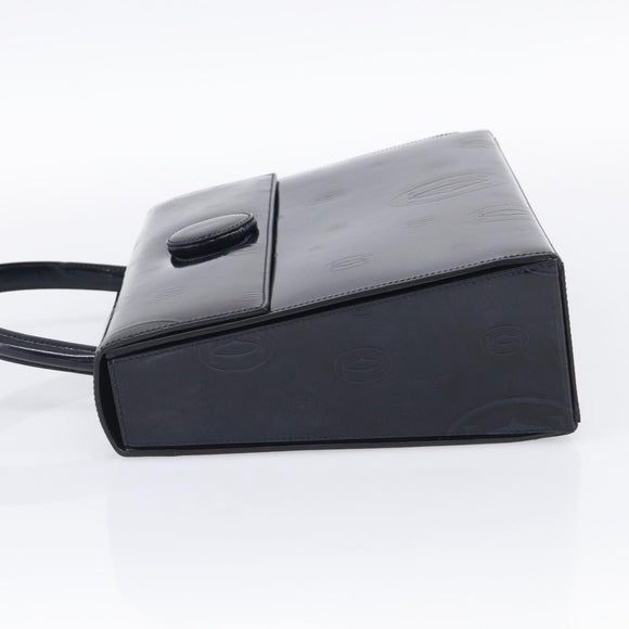 Cartier Turn Lock Hand Bag Patent Leather Black Auth ki6996M