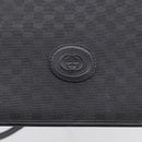 GUCCI Micro GG Canvas Shoulder Bag PVC Black Gold Auth ki6997A-14