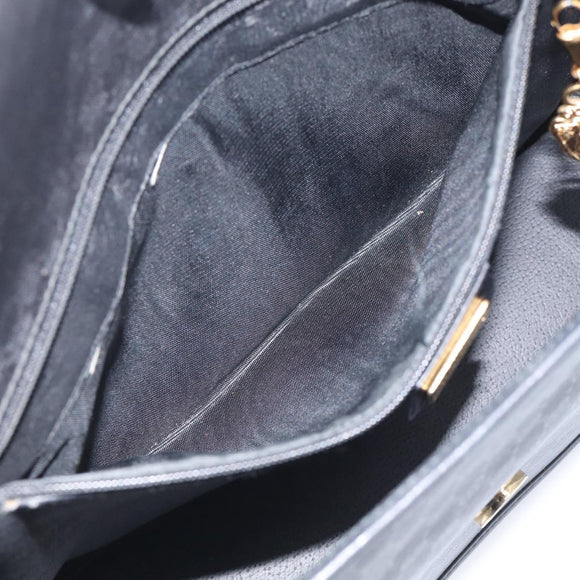 GUCCI Micro GG Canvas Shoulder Bag PVC Black Gold Auth ki6997A