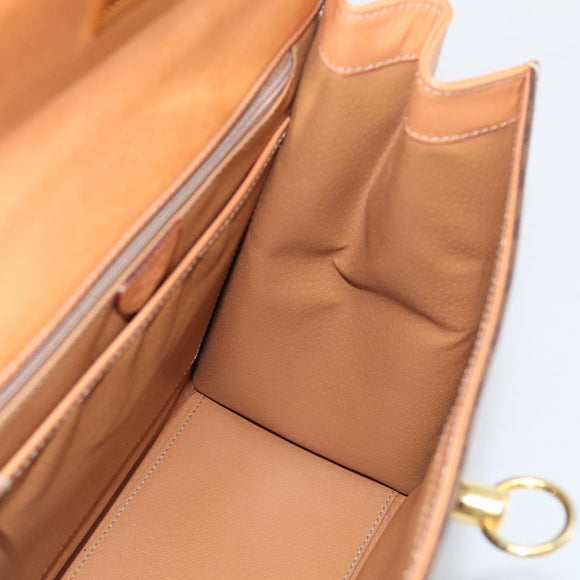 CELINE Macadam Canvas Hand Bag PVC Leather Brown Gold Auth ki6998M