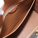CELINE Macadam Canvas Hand Bag PVC Leather Brown Gold Auth ki6998M-22