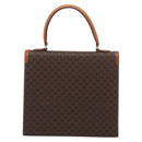 CELINE Macadam Canvas Hand Bag PVC Leather Brown Gold Auth ki6998M-3