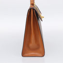 CELINE Macadam Canvas Hand Bag PVC Leather Brown Gold Auth ki6998M-4