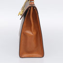 CELINE Macadam Canvas Hand Bag PVC Leather Brown Gold Auth ki6998M-5