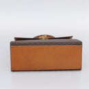 CELINE Macadam Canvas Hand Bag PVC Leather Brown Gold Auth ki6998M-9