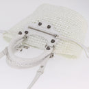 Balenciaga Hand Bag Vinyl 2way White Silver Auth ki7000A-6