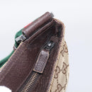 GUCCI GG Canvas Web Sherry Line Shoulder Bag Beige Silver 169937 Auth ki7001A-15