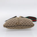 GUCCI GG Canvas Web Sherry Line Shoulder Bag Beige Silver 169937 Auth ki7001A-9