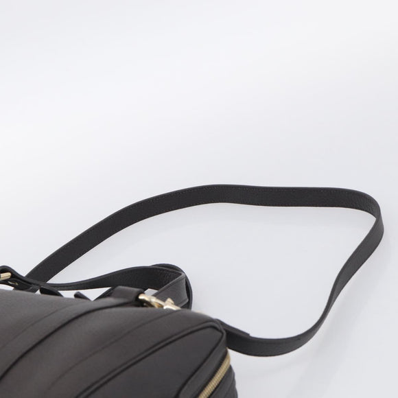 GUCCI Mini Boston Bag Leather 2way Dark Brown Gold 336665 Auth ki7002M