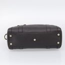 GUCCI Mini Boston Bag Leather 2way Dark Brown Gold 336665 Auth ki7002M-11