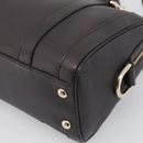 GUCCI Mini Boston Bag Leather 2way Dark Brown Gold 336665 Auth ki7002M-12