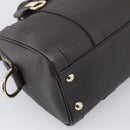 GUCCI Mini Boston Bag Leather 2way Dark Brown Gold 336665 Auth ki7002M-13