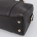 GUCCI Mini Boston Bag Leather 2way Dark Brown Gold 336665 Auth ki7002M-14