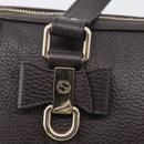 GUCCI Mini Boston Bag Leather 2way Dark Brown Gold 336665 Auth ki7002M-16