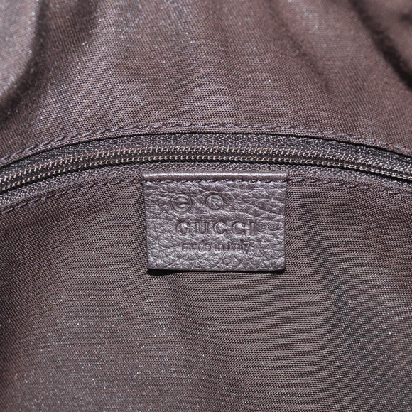 GUCCI Mini Boston Bag Leather 2way Dark Brown Gold 336665 Auth ki7002M