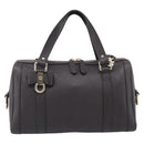 GUCCI Mini Boston Bag Leather 2way Dark Brown Gold 336665 Auth ki7002M-2