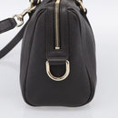 GUCCI Mini Boston Bag Leather 2way Dark Brown Gold 336665 Auth ki7002M-5