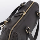 GUCCI Mini Boston Bag Leather 2way Dark Brown Gold 336665 Auth ki7002M-6