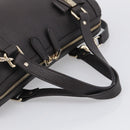 GUCCI Mini Boston Bag Leather 2way Dark Brown Gold 336665 Auth ki7002M-7