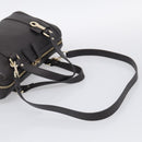 GUCCI Mini Boston Bag Leather 2way Dark Brown Gold 336665 Auth ki7002M-9