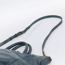 PRADA Tote Bag Leather 2way Blue Gold Auth ki7003V-10