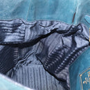 PRADA Tote Bag Leather 2way Blue Gold Auth ki7003V-22