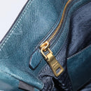 PRADA Tote Bag Leather 2way Blue Gold Auth ki7003V-24