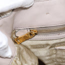 PRADA Gathered Hand Bag Nylon Leather 2way Beige Gold Auth ki7004-23