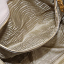 PRADA Gathered Hand Bag Nylon Leather 2way Beige Gold Auth ki7004-24