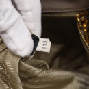 PRADA Gathered Hand Bag Nylon Leather 2way Beige Gold Auth ki7004-25