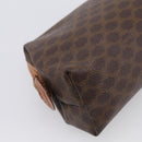 CELINE Macadam Canvas Pouch PVC Leather Brown Gold Auth ki7007-11
