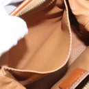 CELINE Macadam Canvas Pouch PVC Leather Brown Gold Auth ki7007-18