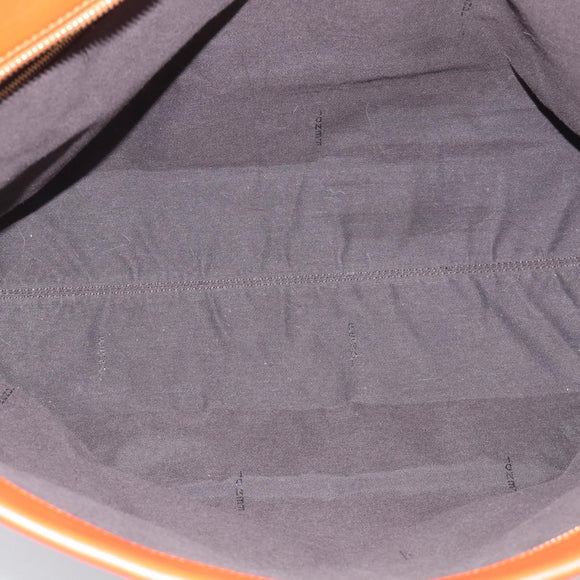FENDI Pequin Canvas Tote Bag Brown Black Auth ki7008V