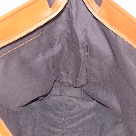 FENDI Pequin Canvas Tote Bag Brown Black Auth ki7008V
