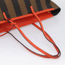 FENDI Pequin Canvas Tote Bag Brown Black Auth ki7008V-7