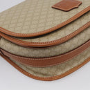 CELINE Macadam Canvas Shoulder Bag PVC Beige Gold Auth ki7009V-11
