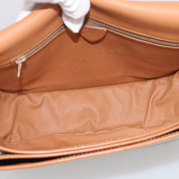 CELINE Macadam Canvas Shoulder Bag PVC Beige Gold Auth ki7009V