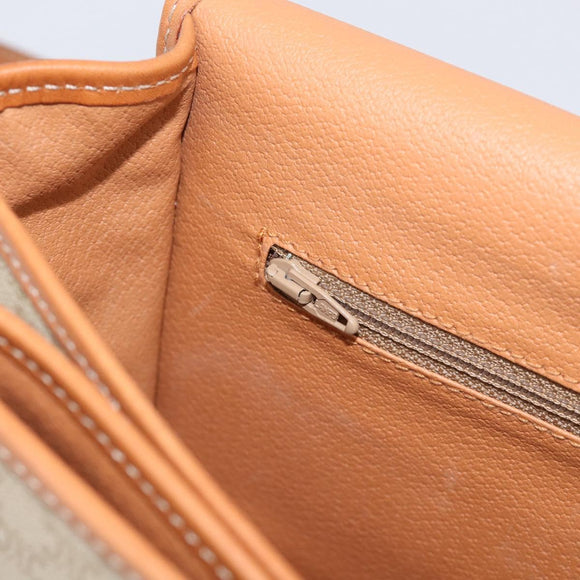CELINE Macadam Canvas Shoulder Bag PVC Beige Gold Auth ki7009V