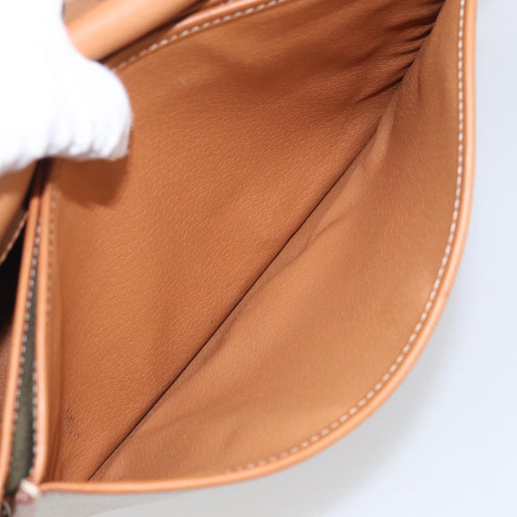 CELINE Macadam Canvas Shoulder Bag PVC Beige Gold Auth ki7009V