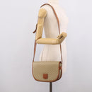 CELINE Macadam Canvas Shoulder Bag PVC Beige Gold Auth ki7009V-22