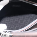Christian Dior Maris Pearl Tote Bag Patent Leather 2way Gray Silver Auth ki7012A-21
